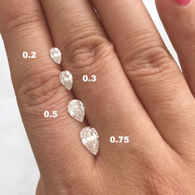 kaufen Rundgeschnittenes, im Labor gewachsenes, loses Schlagdiamant HPHT 1.6x1.8-6.8x7.2mm 0,01 bis 0,68ct Weiße Birnenform online manufacture