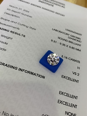 kaufen 3.16CT H VS2 3EX Rundgeschnittenes CVD Labor Diamant LG626434629 online manufacture