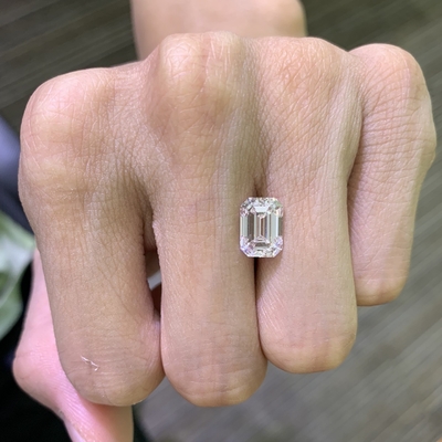 kaufen 3.52CT Smaragd geschnitten Diamant Labor gewachsen VVS2 Klarheit E Farbe online manufacture