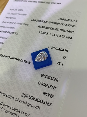 kaufen 2.38CT D VS1 2EX Synthetische Diamanten Labor Diamanten Birnenform online manufacture