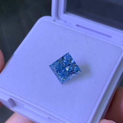 kaufen 3.2CT Fancy Intense Blau VS1 2EX CVD Laborgewachsener Diamant Prinzessin Schnitt online manufacture