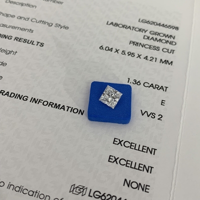 kaufen 1.36CT E VVS2 2EX CVD Prinzessin-Schnitt Labor gewachsener Diamant IGI zertifiziert online manufacture