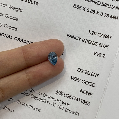 kaufen 1.29ct VVS2 Birnenförmig Labor geschaffen Diamant Fancy VIVID Blau online manufacture
