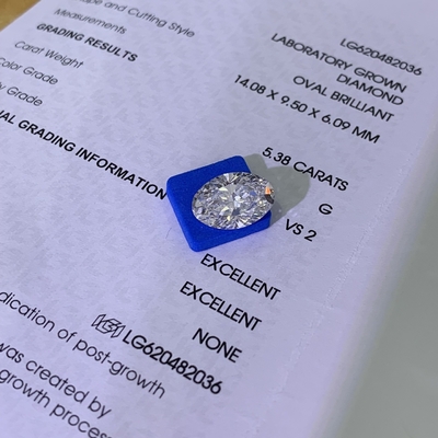 kaufen 5.38ct Grown Brilliance Diamanten Oval Schnitt CVD G VS2 2EX N IGI LG620482036 online manufacture