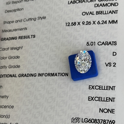 kaufen 5.01ct Kunstdiamanten Ovalgeschnitten CVD D VS2 2EX N IGI Labor Diamanten online manufacture
