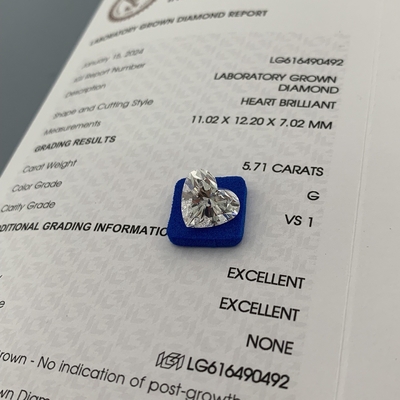 kaufen 5.71 Karat VS1 G Labor Diamanten Herzensform OEM ODM online manufacture