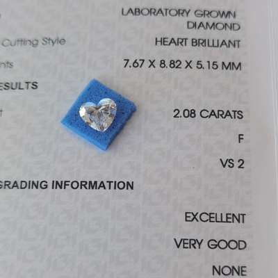 kaufen 2.08ct CVD Herz geformt Labor gewachsen Diamant VS2 F OEM ODM online manufacture