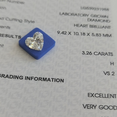 kaufen 3.26ct Herzförmiges Labor Diamant CVD H VS2 2EX N IGI LG539231988 online manufacture