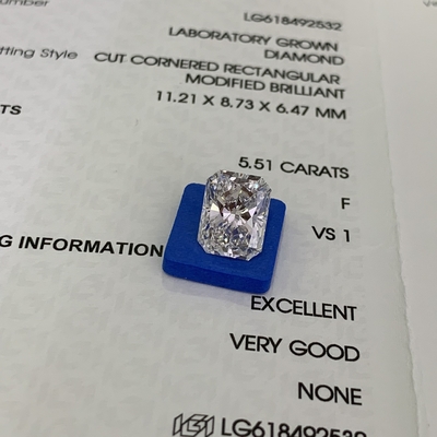 kaufen 5.51ct Radiant Cut Lab Grown Diamond CVD F VS1 EX VG N IGI LG618492532 online manufacture