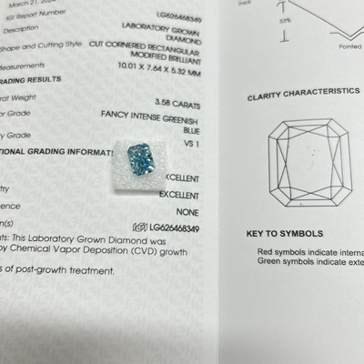 kaufen Manmade Blue Diamonds Lab Created Radiant Cut Diamant VS2 3,58 Karat online manufacture