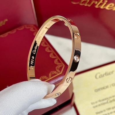 kaufen 18k Massivgold Armband 4 Diamant Liebesarmband 0,42 Karat Naturdiamant Schmuck online manufacture