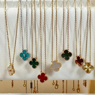 kaufen Malachit Schmuck 18k Massivgold Halskette Replik Schmuck VAN Vierblätterklee Halskette online manufacture