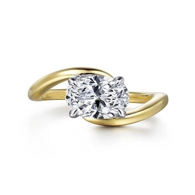 kaufen 18K 14K 10K Massivgold Individualschmuck 2 Karat Def Vvs Klarheit Cvd Oval Schnitt Labor gewachsener Diamant 3 Steinringe Fabrik online manufacture