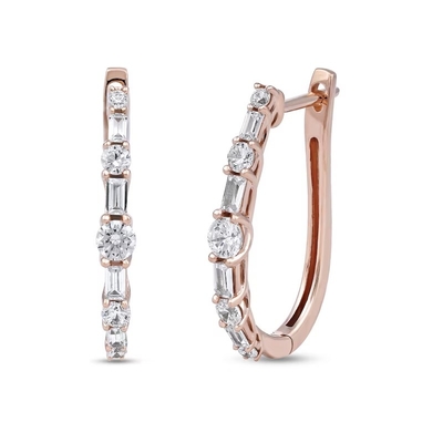 kaufen 10K 14K 18K Massivgold, von Menschen hergestellt, Labor gewachsen, Diamant-Hüpf-Ohrringe, Baguette-Schnitt online manufacture