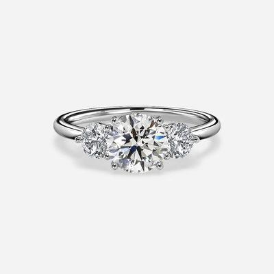 kaufen VVS Klarheit HPHT Rundgeschnittenes Lab-Grown Diamantring 2 Karat Custom Diamant Hochzeitsringe online manufacture