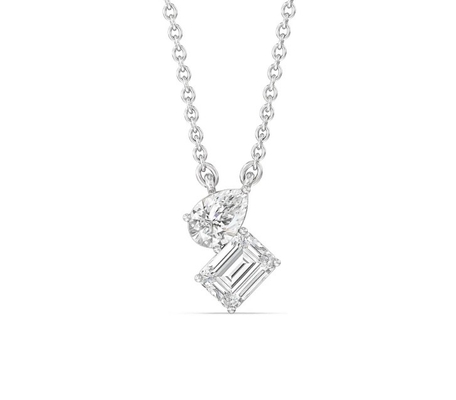 kaufen Rundes Smaragdgeschnittenes Bezel Lab-Grown Diamantenhalskette in 18K 14K 10K Massivgold Klarheit CVD online manufacture