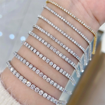 kaufen Massivgold Klarheit CVD Runder Schnitt Bezel Labor gewachsen Diamant Armband Edelstein Form rund online manufacture