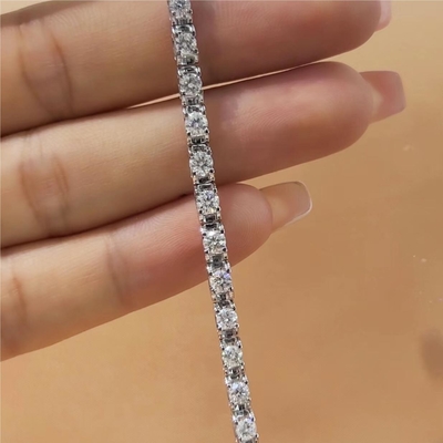 kaufen Massivgold Klarheit CVD Rundgeschnittener Bezel Laborgewachsener Diamant Armbänder 18K 14K 10K Metalltyp online manufacture