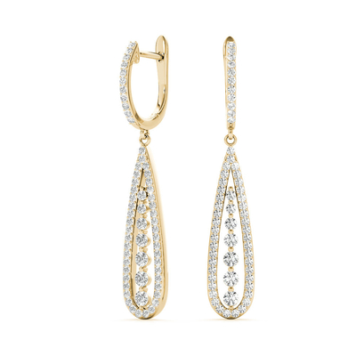kaufen 0.75 Karat Labor-Schaffene Diamant Hoop Ohrringe VVS Klarheit HPHT Runder Schnitt online manufacture