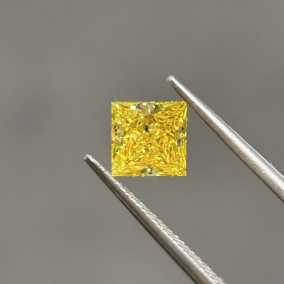 1.15ct Laborgewachsener Diamanten Gelber Prinzessin Schnitt CVD Diamanten VVS2 2EX N IGI
