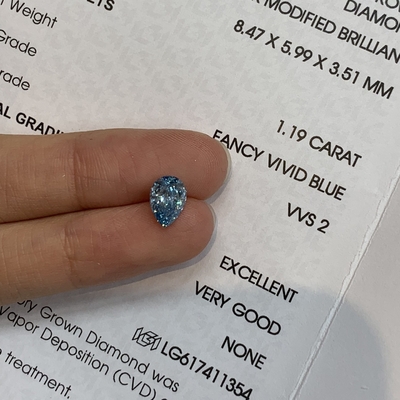 1.19 Karat VVS2 2EX N IGI Birnenförmige Labor Diamanten