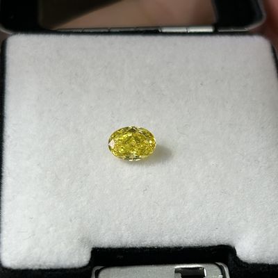 1.18ct Oval geschnitten HPHT Lab Diamanten Fancy Leuchtende Gelb VVS2 2VG N IGI zertifiziert