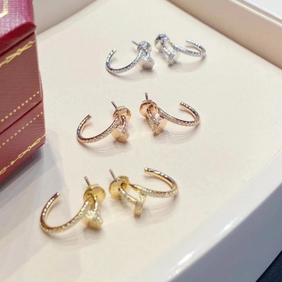 Natürlicher Diamant 0,51 Karat Nagelohrringe 18k Massivgoldohrringe VS GH