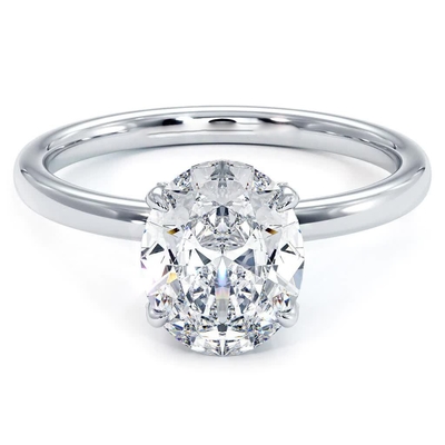18K 14K 10K Massivgold Individualschmuck 1 Karat Def Vvs Klarheit Cvd oval geschnitten Labor gewachsener Diamant Halo Ringe zum Verkauf