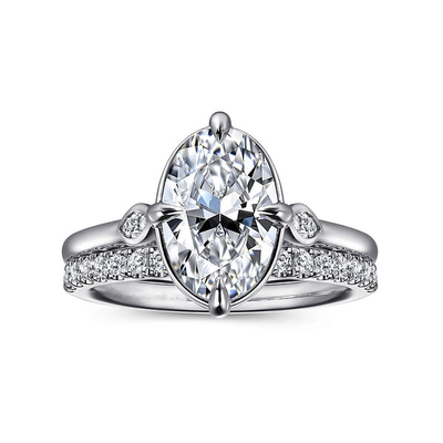 Klassischer Stil Labor-Grown Diamant Hochzeit Band VVS Klarheit HPHT Oval Cut Ring
