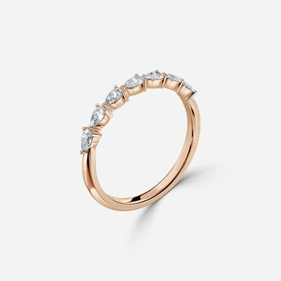 Labor Diamant Hochzeit Band VVS Klarheit HPHT Birnen Schnitt Labor gewachsener Diamant Ring