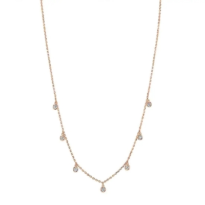 CVD Rundgeschnittener Bezel Laborgewachsener Diamantenhalskette 18K 14K 10K Massivgold Klarheit